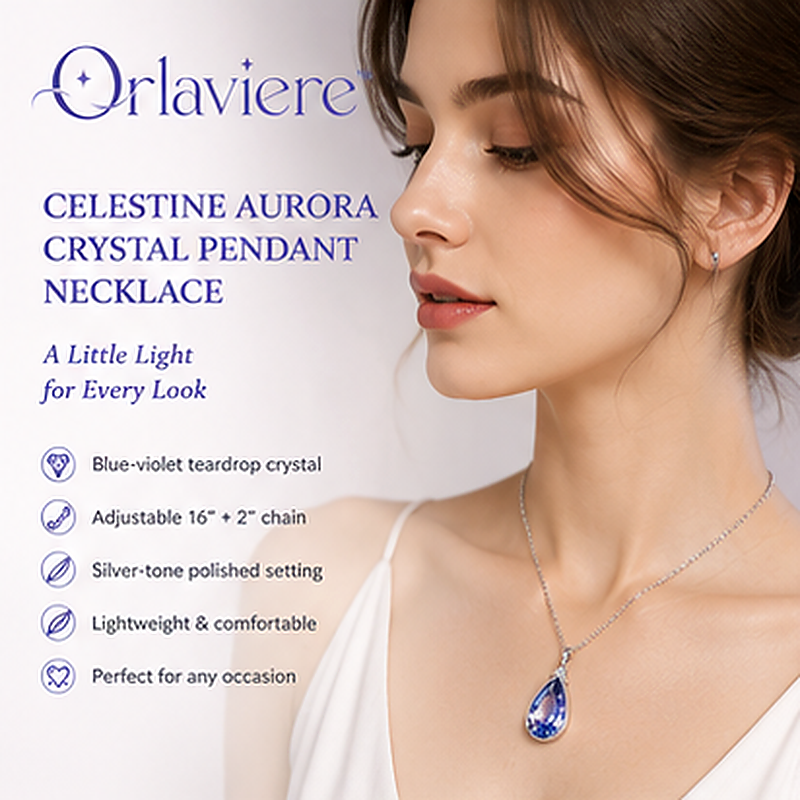 Orlaviere™ Celestine Aurora Blue Violet Crystal Pendant Necklace
