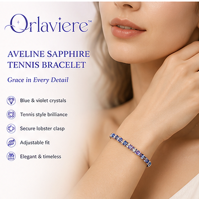 Orlaviere™ Aveline Sapphire Blue Crystal Tennis Bracelet