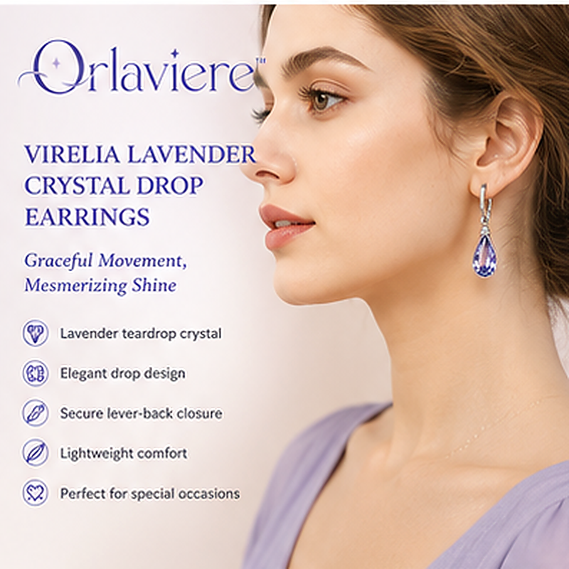Orlaviere™ Virelia Lavender Crystal Teardrop Earrings