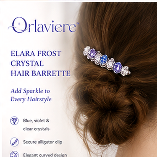 Orlaviere™ Elara Frost Blue Lavender Crystal Hair Barrette